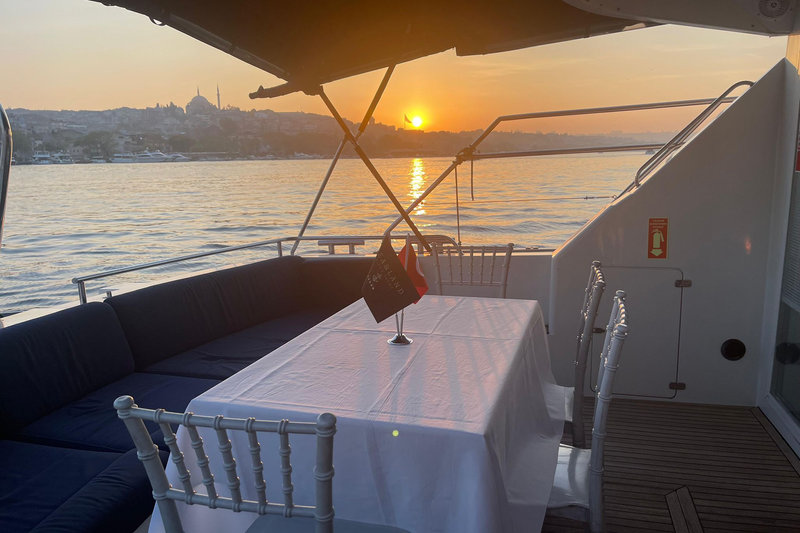 Your private yacht.Two hours on the Bosphorus.